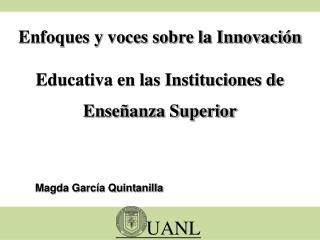 Enfoques y voces sobre la Innovación Educativa en las Instituciones de Enseñanza Superior