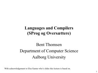 Languages and Compilers (SProg og Oversættere)