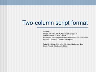 Two-column script format