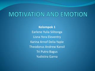 MOTIVATION AND EMOTION