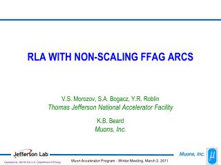 RLA WITH NON-SCALING FFAG ARCS