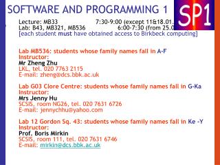 SOFTWARE AND PROGRAMMING 1