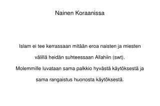 Nainen Koraanissa