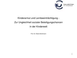 Kinderarmut und Lernbeeinträchtigung - Zur Ungleichheit sozialer Beteiligungschancen