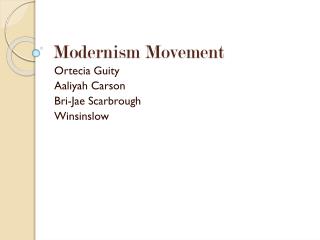 Modernism Movement