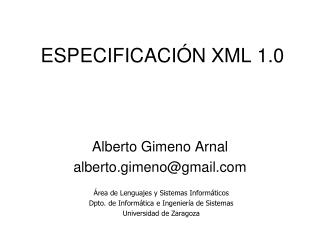 ESPECIFICACIÓN XML 1.0