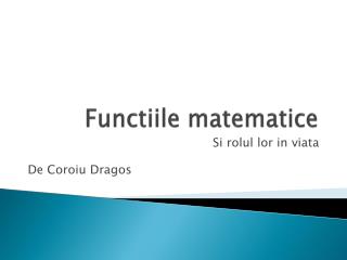 Functiile matematice