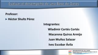 Evaluar el desempeño de una Base de Datos