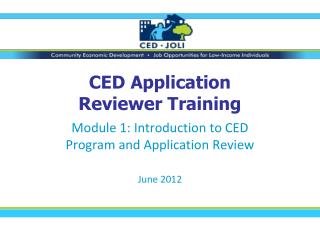 CED Application Reviewer Training