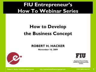 FIU Entrepreneur’s How To Webinar Series