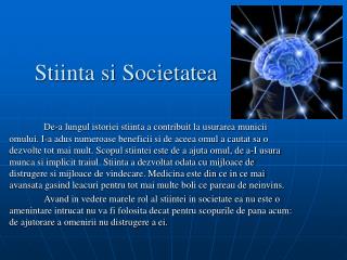 Stiinta si Societatea