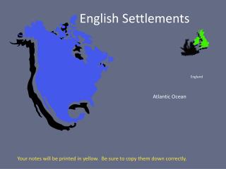 English Settlements