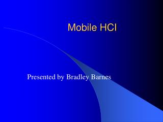 Mobile HCI