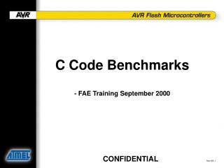 C Code Benchmarks - FAE Training September 2000