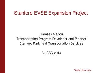 Stanford EVSE Expansion Project