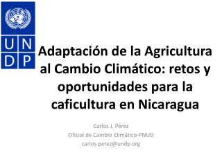 Carlos J. Pérez Oficial de Cambio Climático - PNUD c arlos.perez@undp