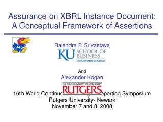 Assurance on XBRL Instance Document: A Conceptual Framework of Assertions