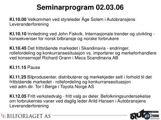 Seminarprogram 02.03.06