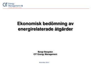 Ekonomisk bedömning av energirelaterade åtgärder