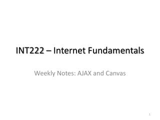 INT222 – Internet Fundamentals