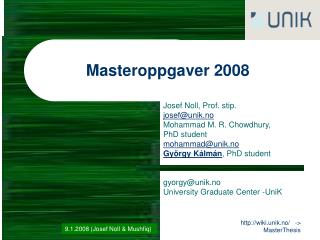 Masteroppgaver 2008