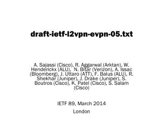 draft-ietf-l2vpn-evpn-05.txt