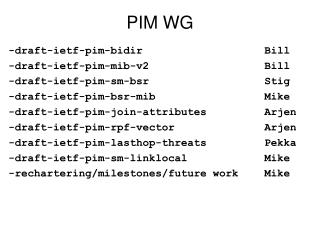 PIM WG