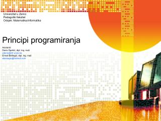 Principi programiranja