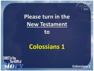 Please turn in the New Testament to