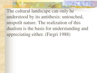 Cultural landscape concept