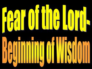 Fear of the Lord-