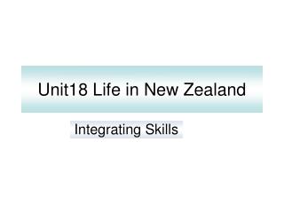 Unit18 Life in New Zealand