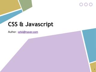 CSS &amp; Javascript
