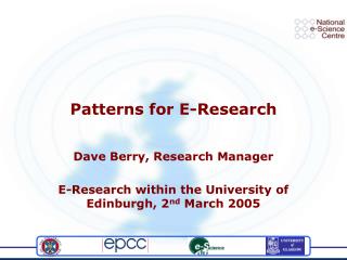 Patterns for E-Research