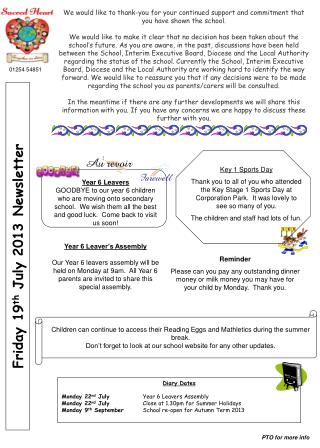 Roe Lee Park School Newsletter July 2007