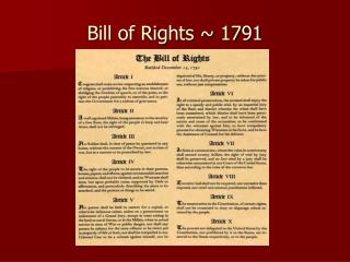 who signed the bill of rights in 1791