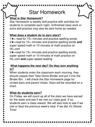 Star Homework
