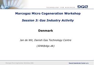 Marcogaz Micro Cogeneration Workshop Session 3: Gas Industry Activity
