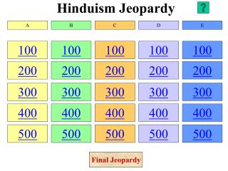 Hinduism Jeopardy