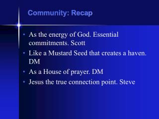 Community: Recap