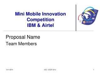 Mini Mobile Innovation Competition IBM &amp; Airtel