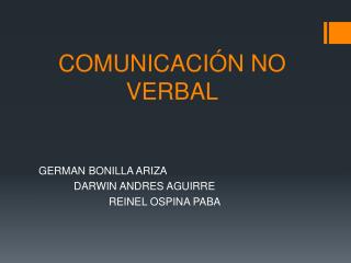 COMUNICACIÓN NO VERBAL