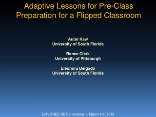 Adaptive Lessons for Pre-Class Preparation for a Flipped Classroom