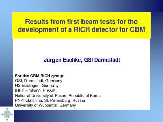 Results from first beam tests for the development of a RICH detector for CBM