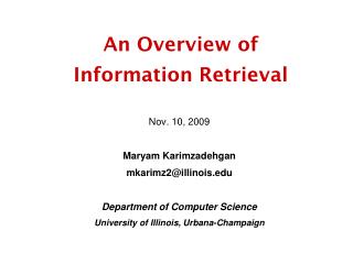 An Overview of Information Retrieval