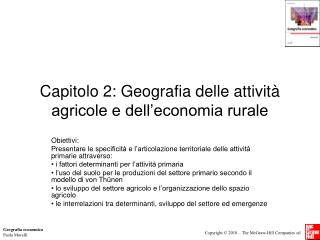 Capitolo 2: Geografia delle attività agricole e dell’economia rurale