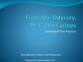 From The Odyssey, Pt.1: The Cyclops