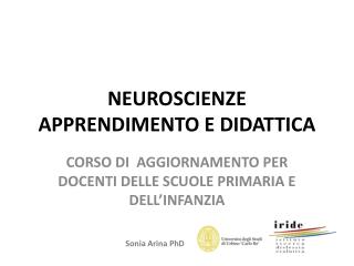 NEUROSCIENZE APPRENDIMENTO E DIDATTICA