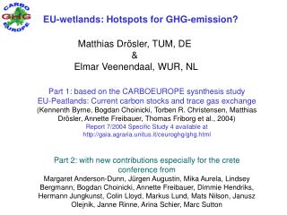 Part 1: based on the CARBOEUROPE sysnthesis study