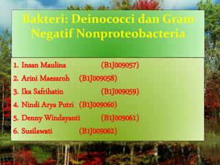 Bakteri: Deinococci dan Gram Negatif Nonproteobacteria